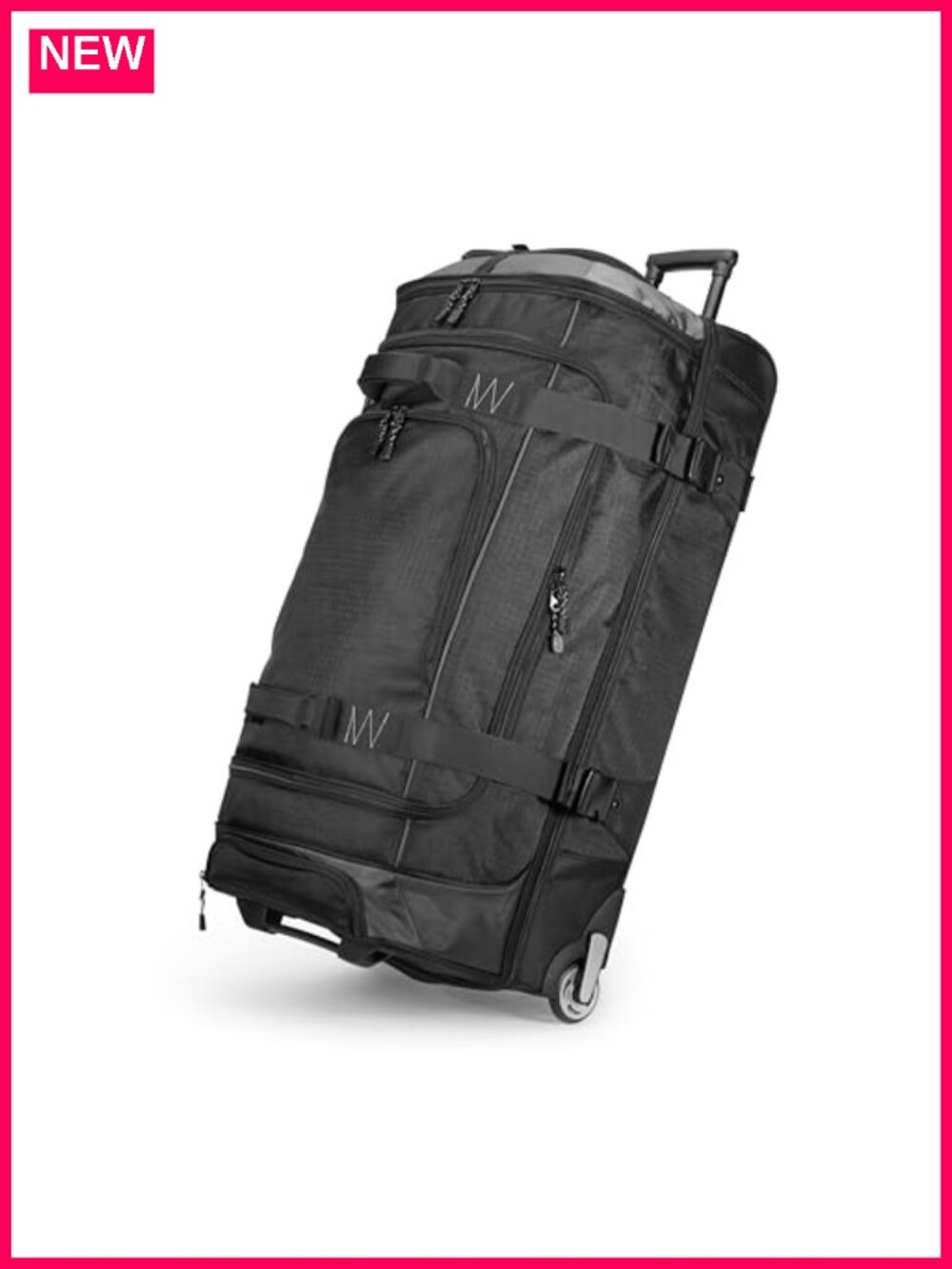 Large Rolling Duffel Bag with Wheels, Polyester, Travel Luggage